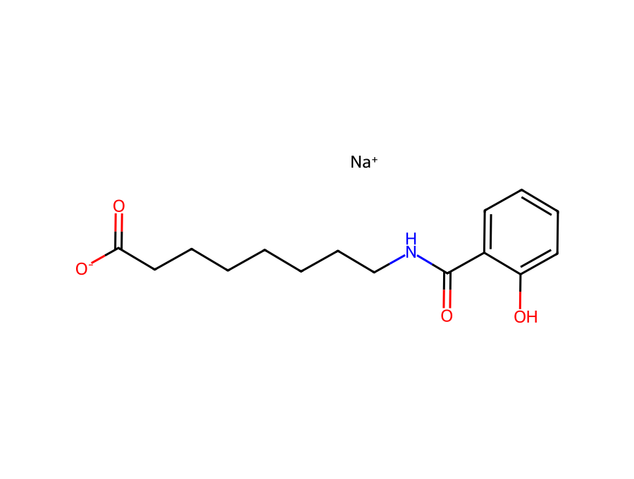Molecular structure of Salcaprozate Sodium (SNAC)